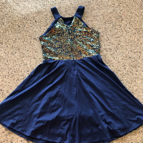 Zunie- Navy sleeveless dress with sequins- size 16 - Picture 2 of 4